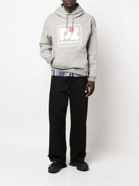 DSQUARED2 logo-print cotton hoodie