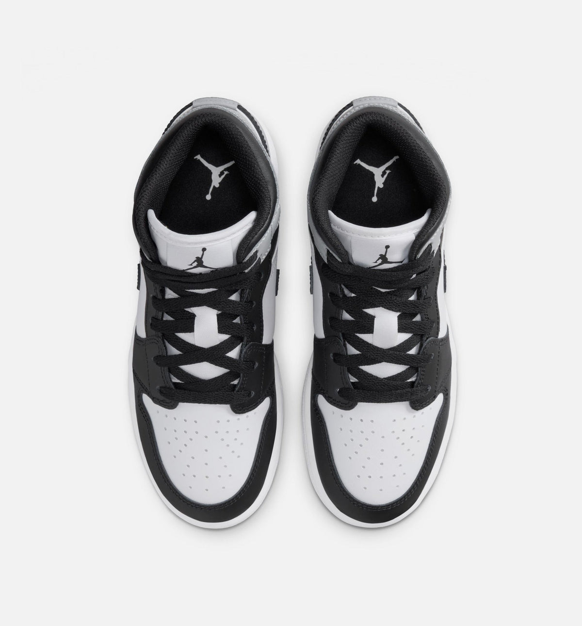 Air Jordan 1 Mid GS Sneakers | White/Light Smoke Grey/Black